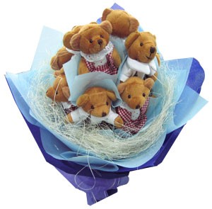 Bunch of 6 Cute Small Teddy Bears