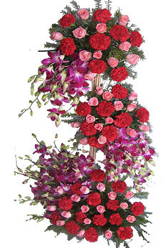 3 to 4 ft Height 3 Tier Arrangement of Mix Exotic Flowers