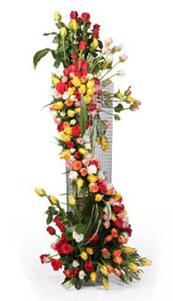 3 to 4 ft Height Arrangement of Mix Roses